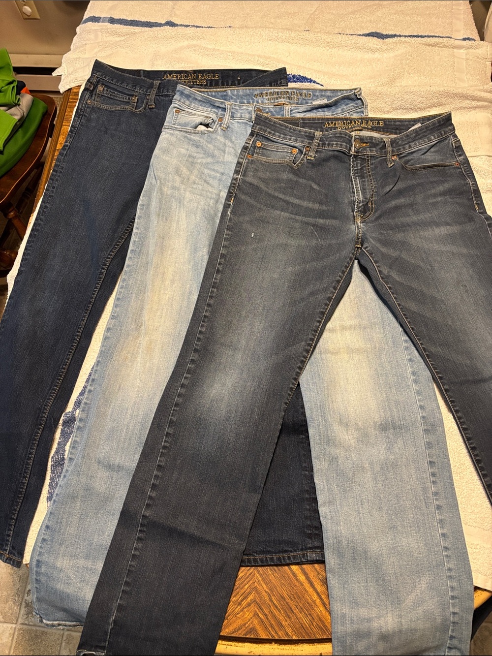 American Eagle Outfitters Men’s Jeans - Dark and Light Blue Washes